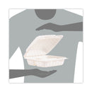 ProPlanet Hinged Lid Containers, 3-Compartment, 8.3 x 8 x 3, White, Plastic, 150/Carton