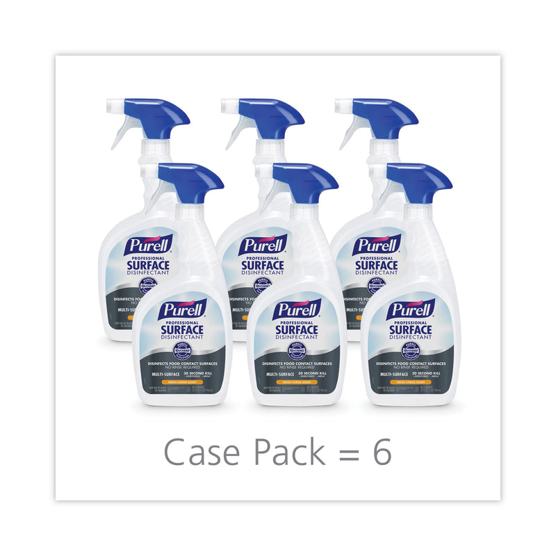 PURELL Professional Surface Disinfectant, Fresh Citrus, 32 oz Spray Bottle, 6/Carton