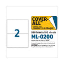 MACO Cover-All Opaque Laser/Inkjet Shipping Labels, Internet Format, 5.5 x 8.5, White, 2 Labels/Sheet, 100 Sheets/Box