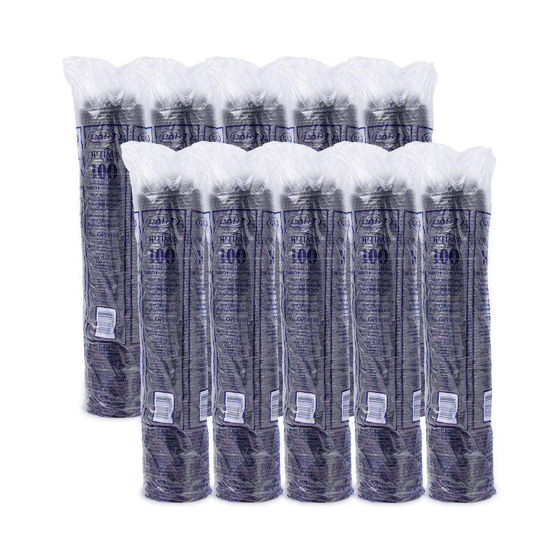Dart Optima Reclosable Lids for Paper Hot Cups, Fits 10 oz to 24 oz Cups, Black, 1,000/Carton