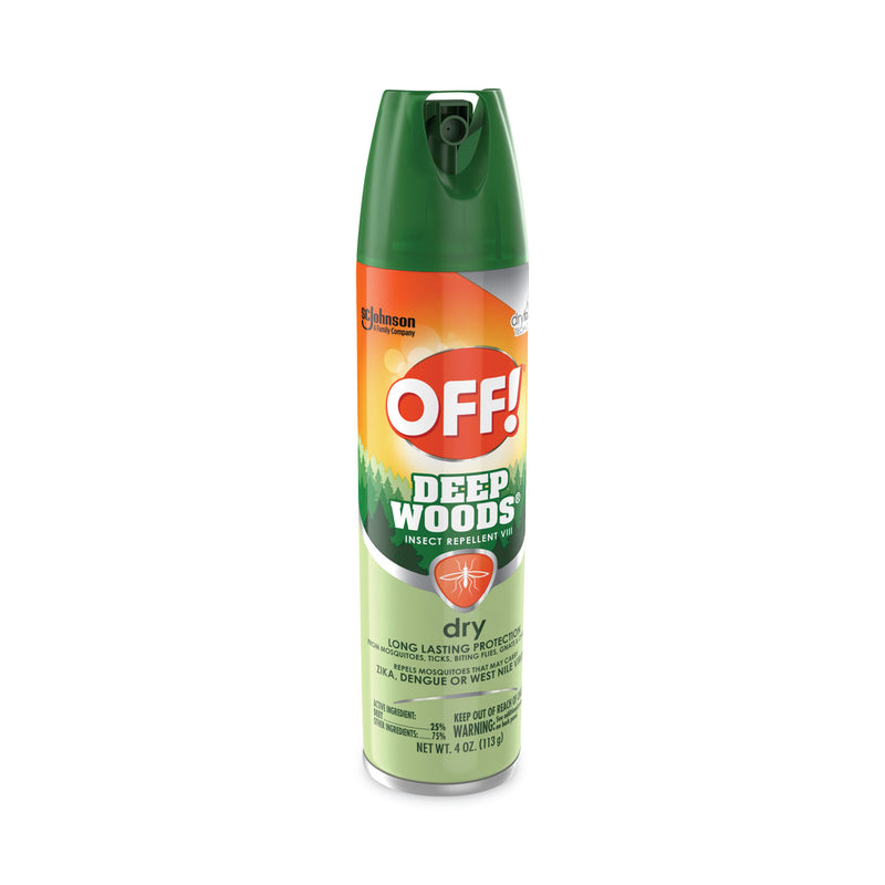 OFF! Deep Woods Dry Insect Repellent, 4 oz Aerosol Spray, Neutral, 12/Carton