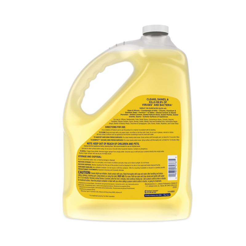 Windex Multi-Surface Disinfectant Cleaner, Citrus, 1 gal Bottle, 4/Carton