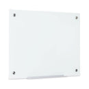 MasterVision Magnetic Glass Dry Erase Board, 98 x 52 x 2, Opaque White