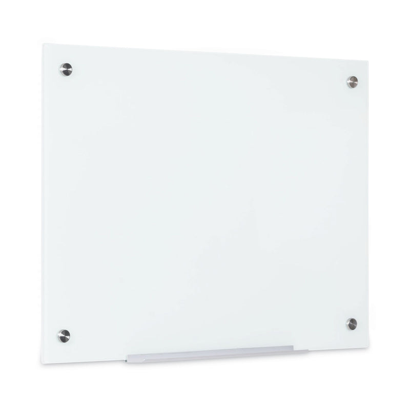 MasterVision Magnetic Glass Dry Erase Board, 98 x 52 x 2, Opaque White