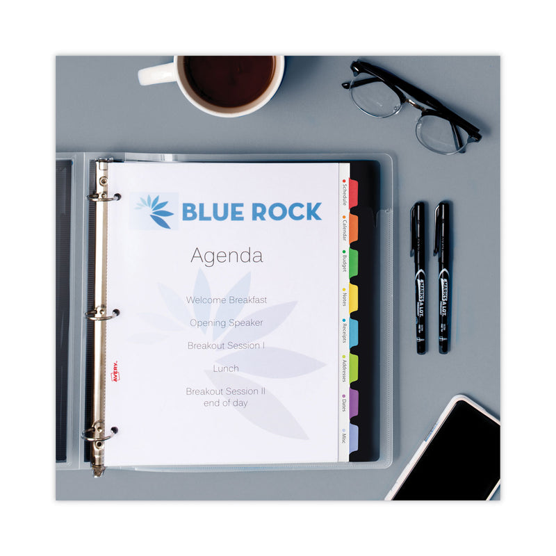 Avery Clear Easy View Plastic Dividers with Multicolored Tabs and Sheet Protector, 8-Tab, 11 x 8.5, Clear, 1 Set