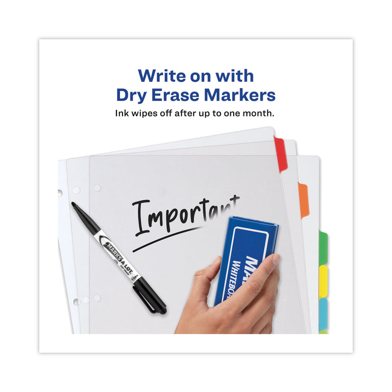 Avery Clear Easy View Plastic Dividers with Multicolored Tabs and Sheet Protector, 8-Tab, 11 x 8.5, Clear, 1 Set