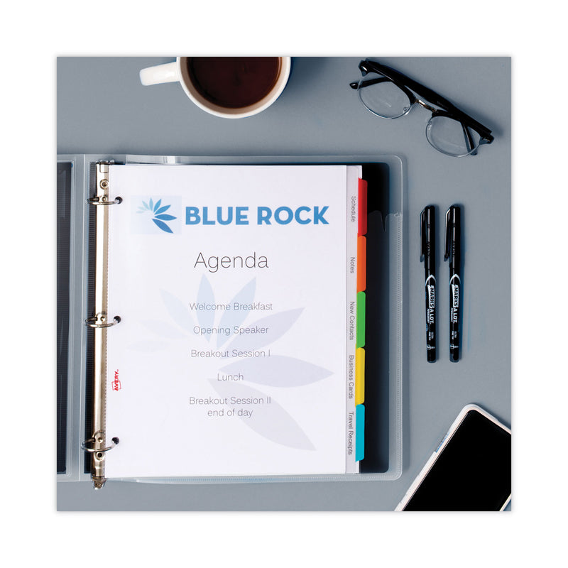 Avery Clear Easy View Plastic Dividers with Multicolored Tabs and Sheet Protector, 5-Tab, 11 x 8.5, Clear, 1 Set