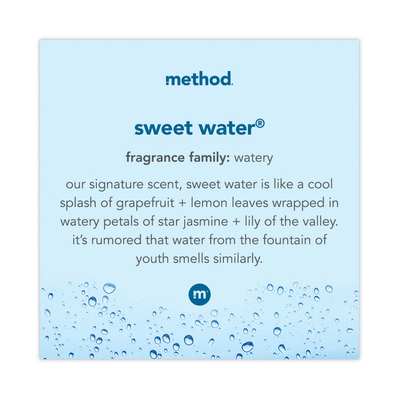 Method Gel Hand Wash, Sweet Water, 12 oz Pump Bottle, 6/Carton