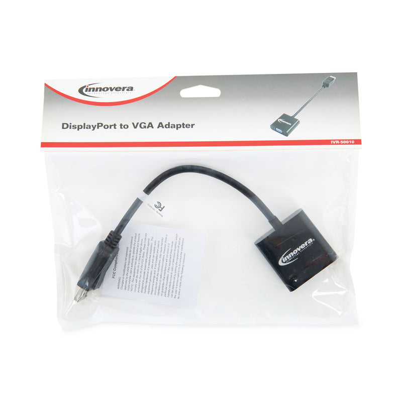 Innovera DisplayPort to VGA Adapter, 0.65 ft, Black