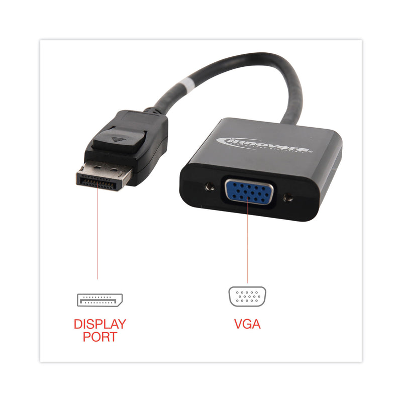 Innovera DisplayPort to VGA Adapter, 0.65 ft, Black