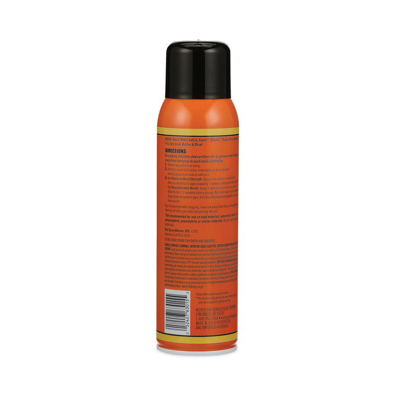Gorilla Spray Adhesive, 14 oz, Dries Clear
