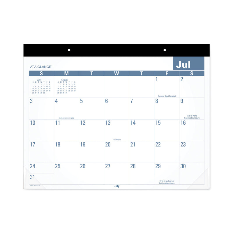 AT-A-GLANCE Academic Large Print Desk Pad, 21.75 x 17, White/Blue Sheets, 12 Month (July to June): 2022 to 2023