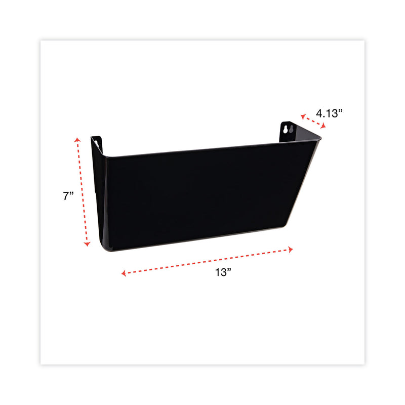 Universal Wall File Pockets, Plastic, Letter Size, 13" x 4.13" x 7", Black