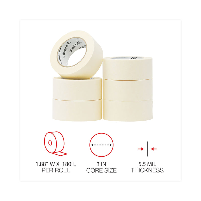 Universal General-Purpose Masking Tape, 3" Core, 48 mm x 54.8 m, Beige, 24/Carton