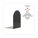 Universal Magnetic Bookends, 6 x 5 x 7, Metal, Black, 1 Pair