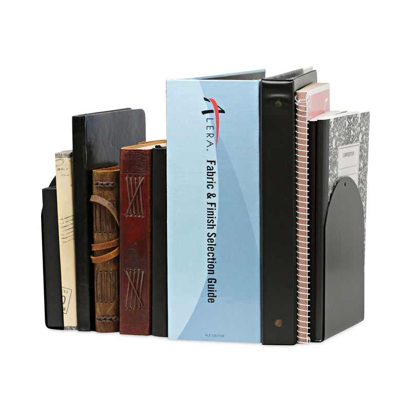Universal Magnetic Bookends, 6 x 5 x 7, Metal, Black, 1 Pair