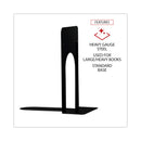 Universal Economy Bookends, Standard, 5.88 x 8.25 x 9, Heavy Gauge Steel, Black, 1 Pair