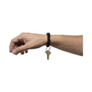 Universal Wrist Coil Plus Key Ring, Plastic, Black, 6/Pack