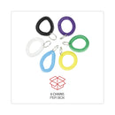 Universal Wrist Coil Plus Key Ring, Plastic, Assorted Colors, 6/Pack