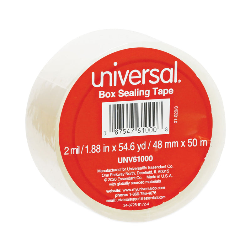 Universal General-Purpose Box Sealing Tape, 3" Core, 1.88" x 54.6 yds, Clear