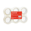 Universal Deluxe General-Purpose Acrylic Box Sealing Tape, 1.7 mil, 3" Core, 1.88" x 110 yds, Clear, 6/Pack