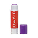 Universal Glue Stick, 0.28 oz, Applies Purple, Dries Clear, 12/Pack