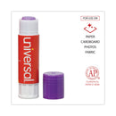 Universal Glue Stick Value Pack, 0.28 oz, Applies Purple, Dries Clear, 30/Pack