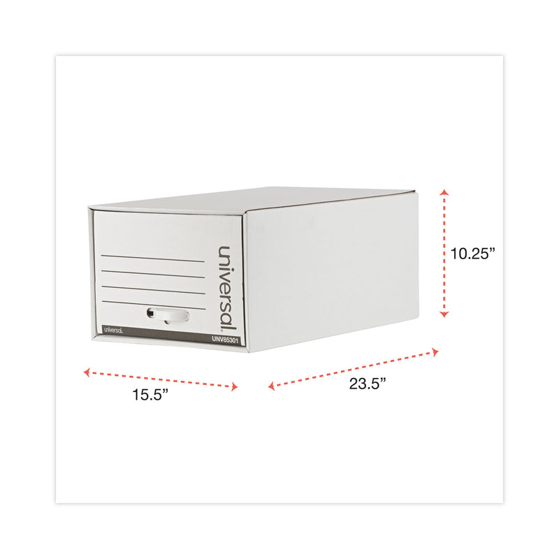 Universal Heavy-Duty Storage Drawers, Legal Files, 17.25" x 25.5" x 11.5", White, 6/Carton