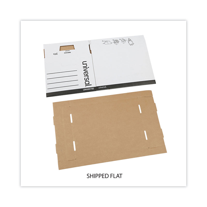 Universal Medium-Duty Lift-Off Lid Boxes, Letter/Legal Files, 12" x 15" x 10", White, 12/Carton