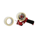 Universal Heavy-Duty Box Sealing Tape with Pistol Grip Dispenser, 3" Core, 1.88" x 60 yds, Clear, 1 Dispenser and 2 Tape Rolls/Pack