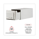 Universal Medium-Duty Easy Assembly Storage Box, Letter Files, White, 12/Carton