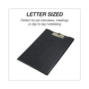 Samsill Value Padfolio, Heavyweight Sealed Vinyl, Brass Clip, Inside Front Pocket, Black