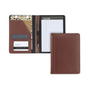 Samsill Contrast Stitch Leather Padfolio, 6 1/4w x 8 3/4h, Open Style, Brown