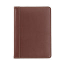 Samsill Contrast Stitch Leather Padfolio, 6 1/4w x 8 3/4h, Open Style, Brown