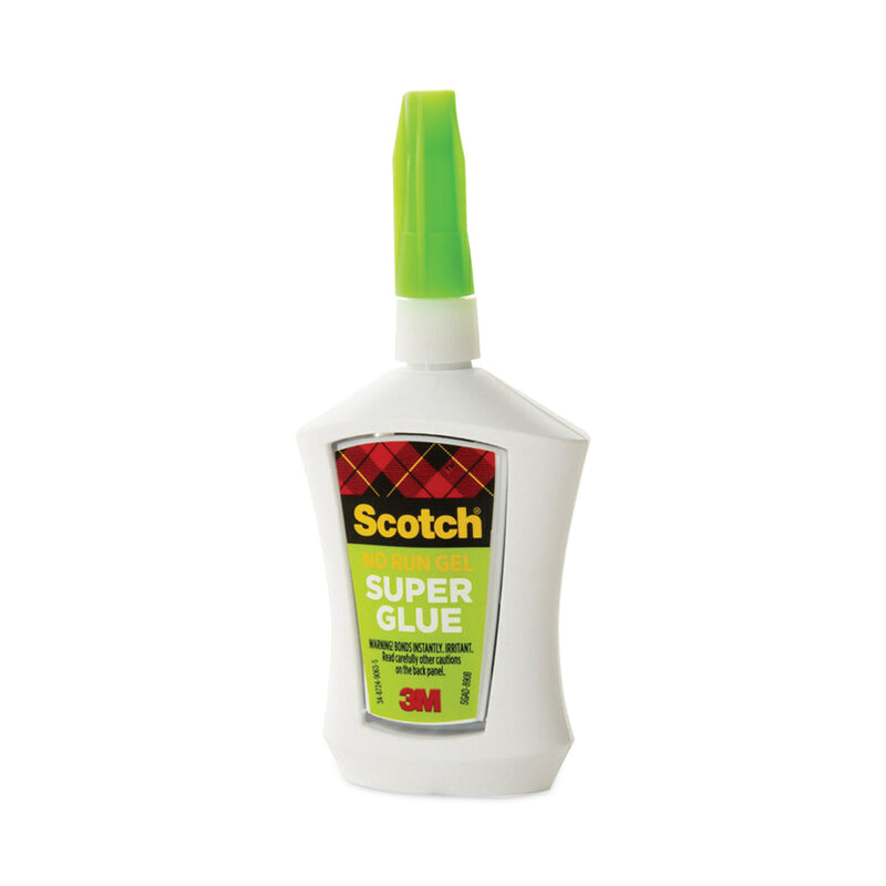 Scotch Super Glue No-Run Gel with Precision Applicator, 0.14 oz, Dries Clear