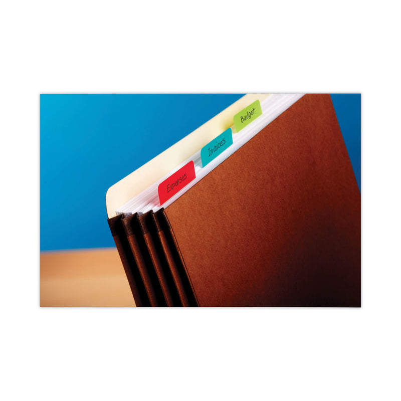Post-it 2" Plain Solid Color Angled Tabs, 1/5-Cut, Assorted Pastel Colors, 2" Wide, 24/Pack