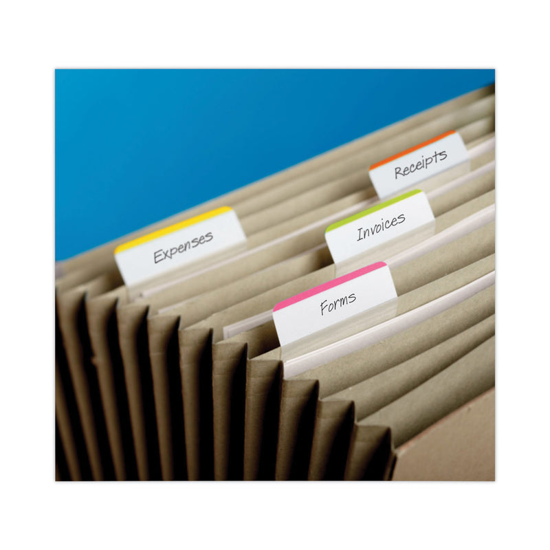 Post-it 2" Plain Solid Color Angled Tabs, 1/5-Cut, Assorted Pastel Colors, 2" Wide, 24/Pack