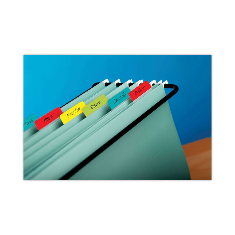 Post-it 2" Plain Solid Color Angled Tabs, 1/5-Cut, Assorted Colors, 2" Wide, 24/Pack