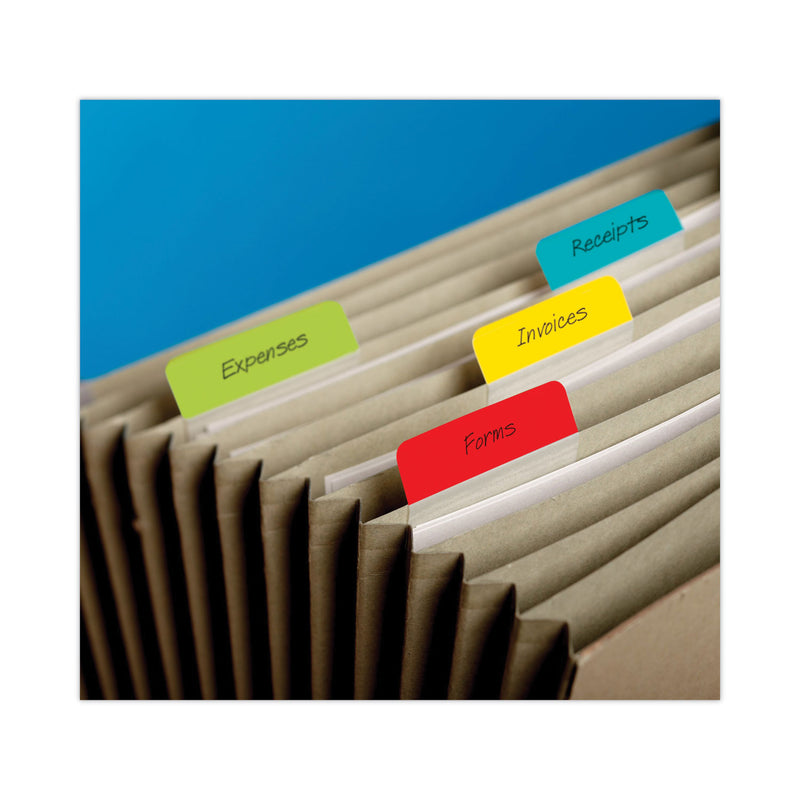 Post-it 2" Plain Solid Color Angled Tabs, 1/5-Cut, Assorted Colors, 2" Wide, 24/Pack