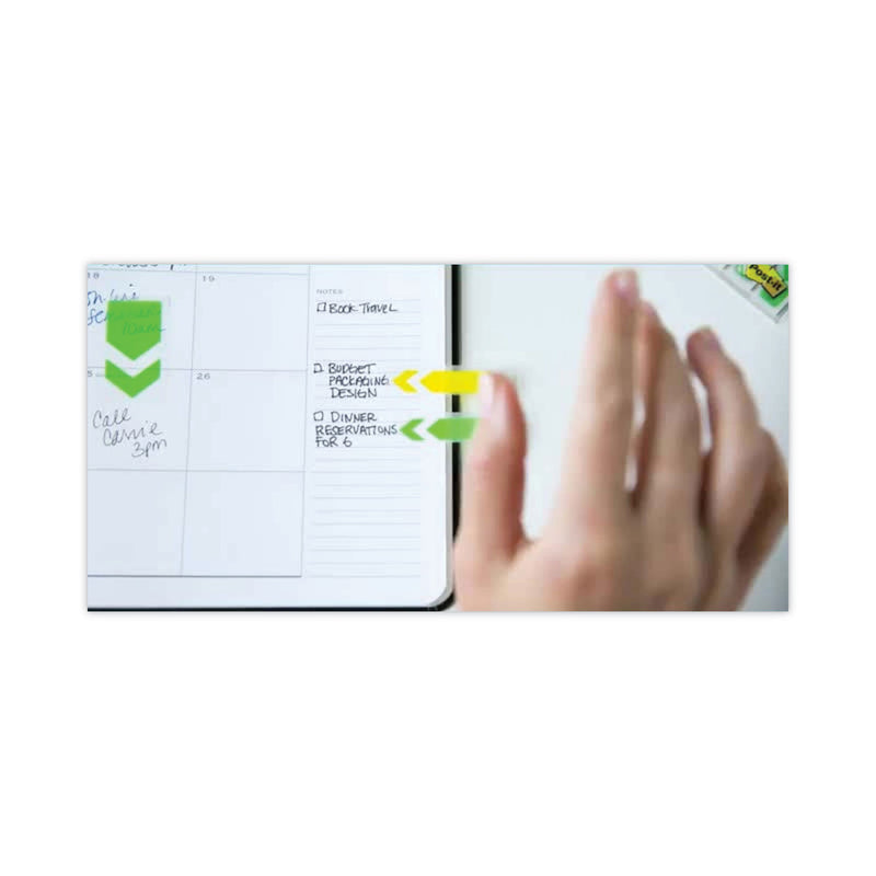 Post-it Arrow 1" Prioritization Page Flags, Red/Yellow/Green, 20 Flags/Dispenser, 3 Dispensers/Pack