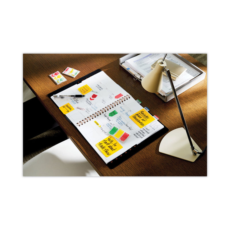 Post-it Arrow 1" Prioritization Page Flags, Red/Yellow/Green, 20 Flags/Dispenser, 3 Dispensers/Pack