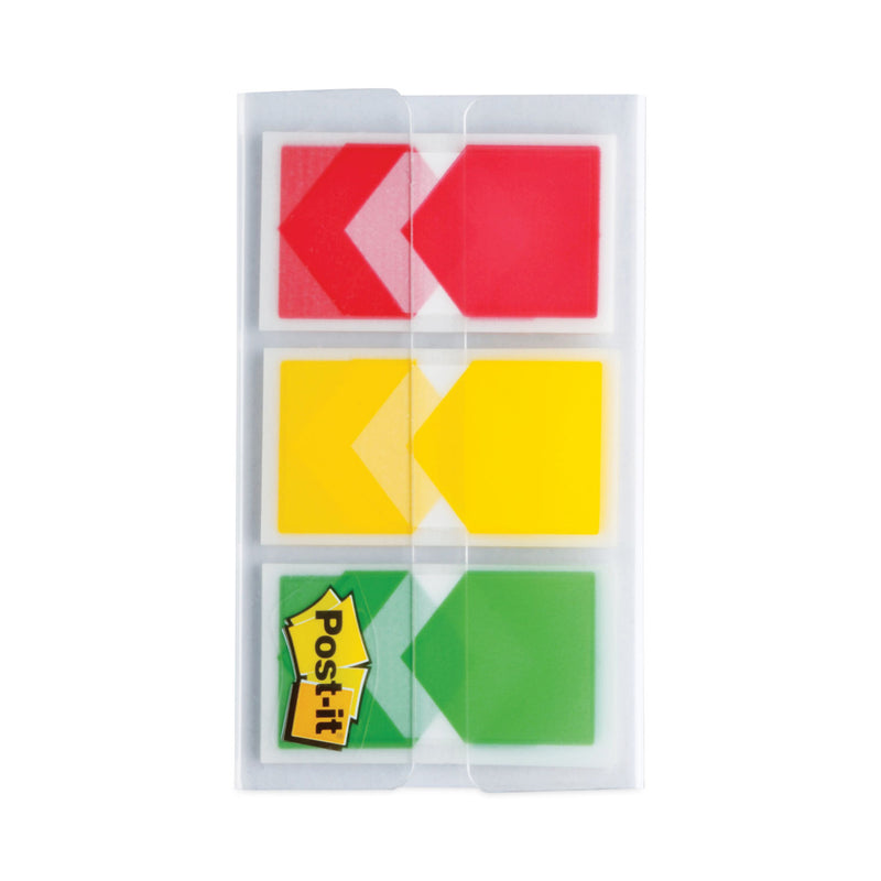 Post-it Arrow 1" Prioritization Page Flags, Red/Yellow/Green, 20 Flags/Dispenser, 3 Dispensers/Pack
