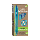BIC ReVolution Ocean Bound Ballpoint Pen, Retractable, Medium 1 mm, Blue Ink/Translucent Blue Barrel, Dozen