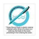 BIC ReVolution Ocean Bound Ballpoint Pen, Retractable, Medium 1 mm, Blue Ink/Translucent Blue Barrel, Dozen