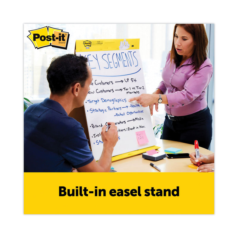 Post-it Original Tabletop Easel Pad with Self-Stick Sheets, Unruled, 20 x 23, White, 20 Sheets