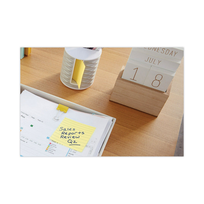 Post-it Original Pads in Canary Yellow, Note Ruled, 3" x 5", 100 Sheets/Pad, 12 Pads/Pack