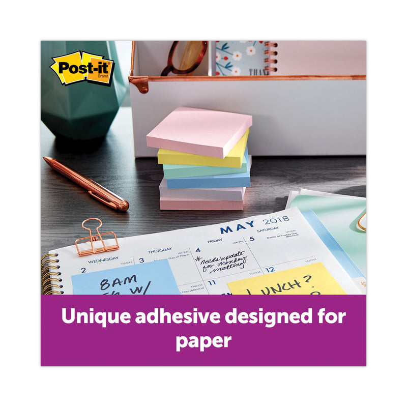 Post-it Original Recycled Note Pads, 3" x 3", Sweet Sprinkles Collection Colors, 100 Sheets/Pad, 12 Pads/Pack