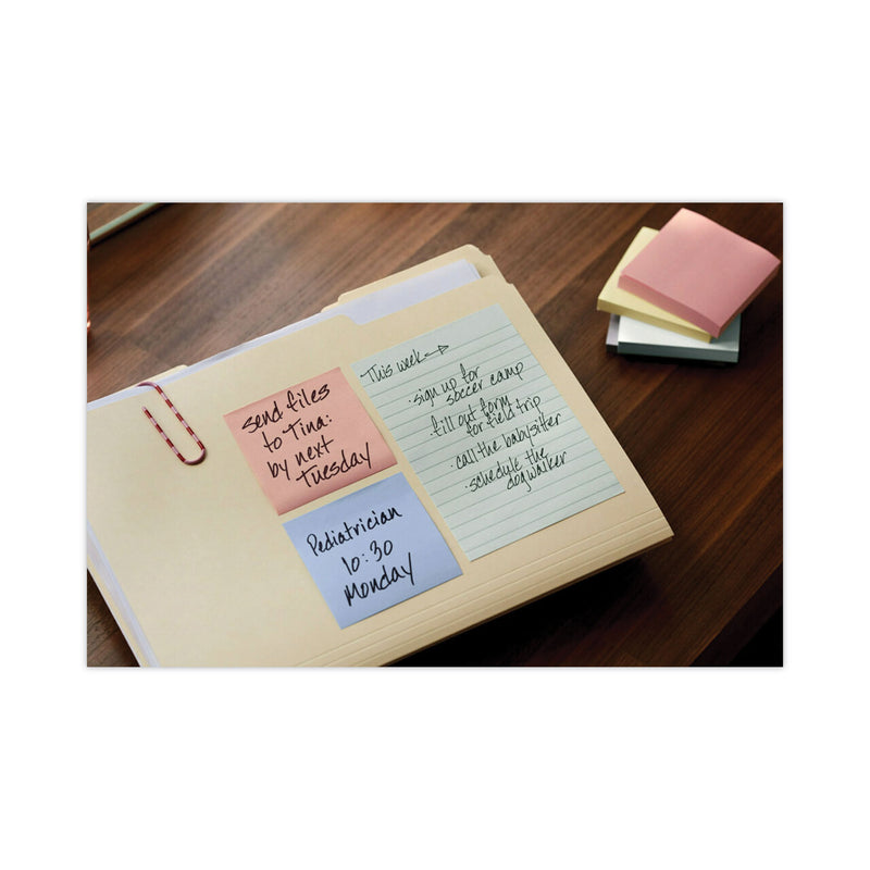 Post-it Original Recycled Note Pads, Note Ruled, 4" x 6", Sweet Sprinkles Collection Colors, 100 Sheets/Pad, 5 Pads/Pack