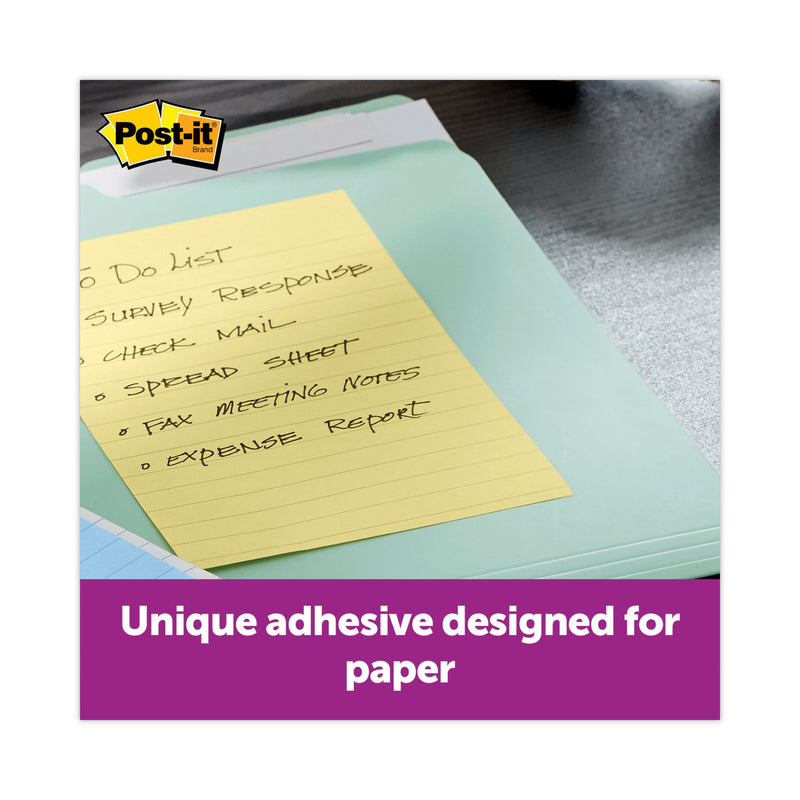 Post-it Original Pads in Canary Yellow, Note Ruled, 4" x 6", 100 Sheets/Pad, 12 Pads/Pack