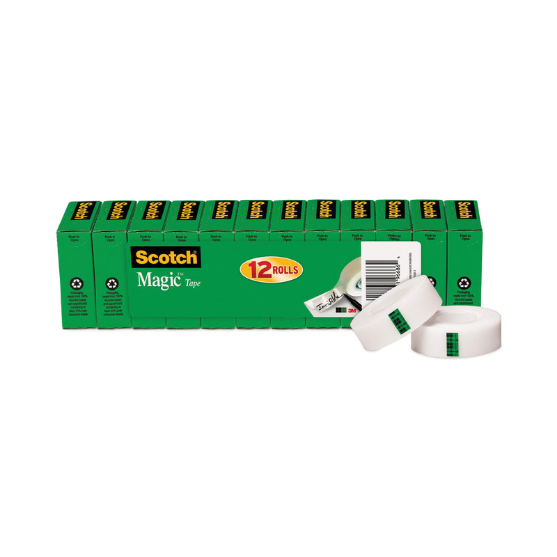 Scotch Clip Dispenser Value Pack with 12 Rolls of Tape, 1" Core, Plastic, Charcoal